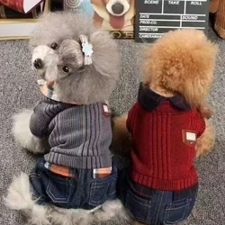 Pet Autumn and Winter Four Legged Coat Spring Overalls Pet Clothes Small Teddy Bear Jumpsuit Small Dog Puppy Clothes Jumpsuit