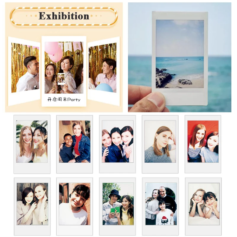 Original 10-20 Sheets Fujifilm Instax mini Film Instant Black frame Macaron Rainbow photo paper for Mini 11 9 8 7s 70 50 90 SP-2