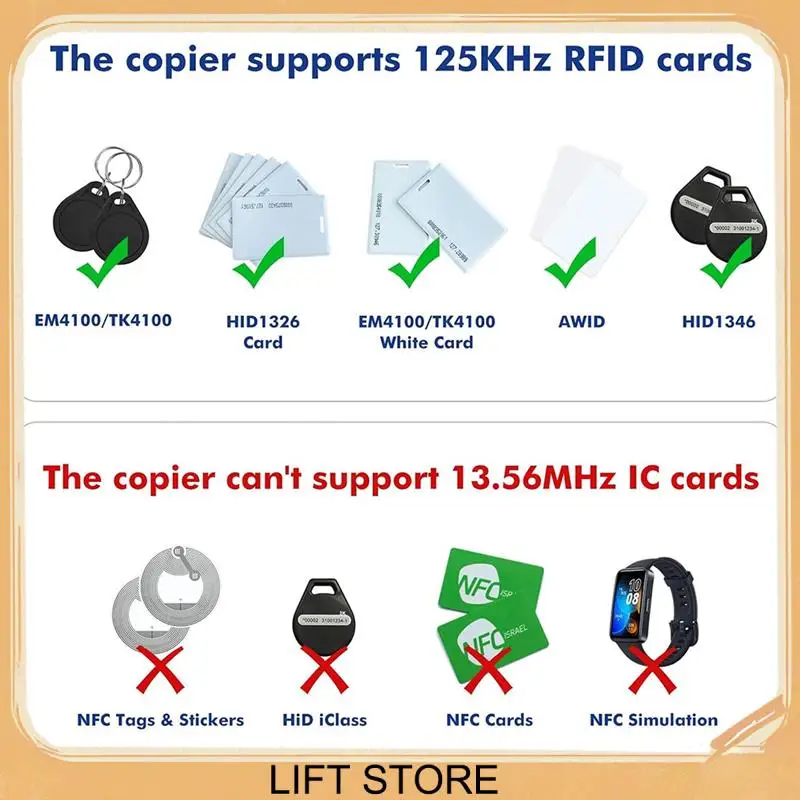BTLIFE-Copiatrice ID portatile 125Khz Lettore RFID Scrittore Duplicatore Copiatrice RFID portatile utilizzata per T5577 o EM4305