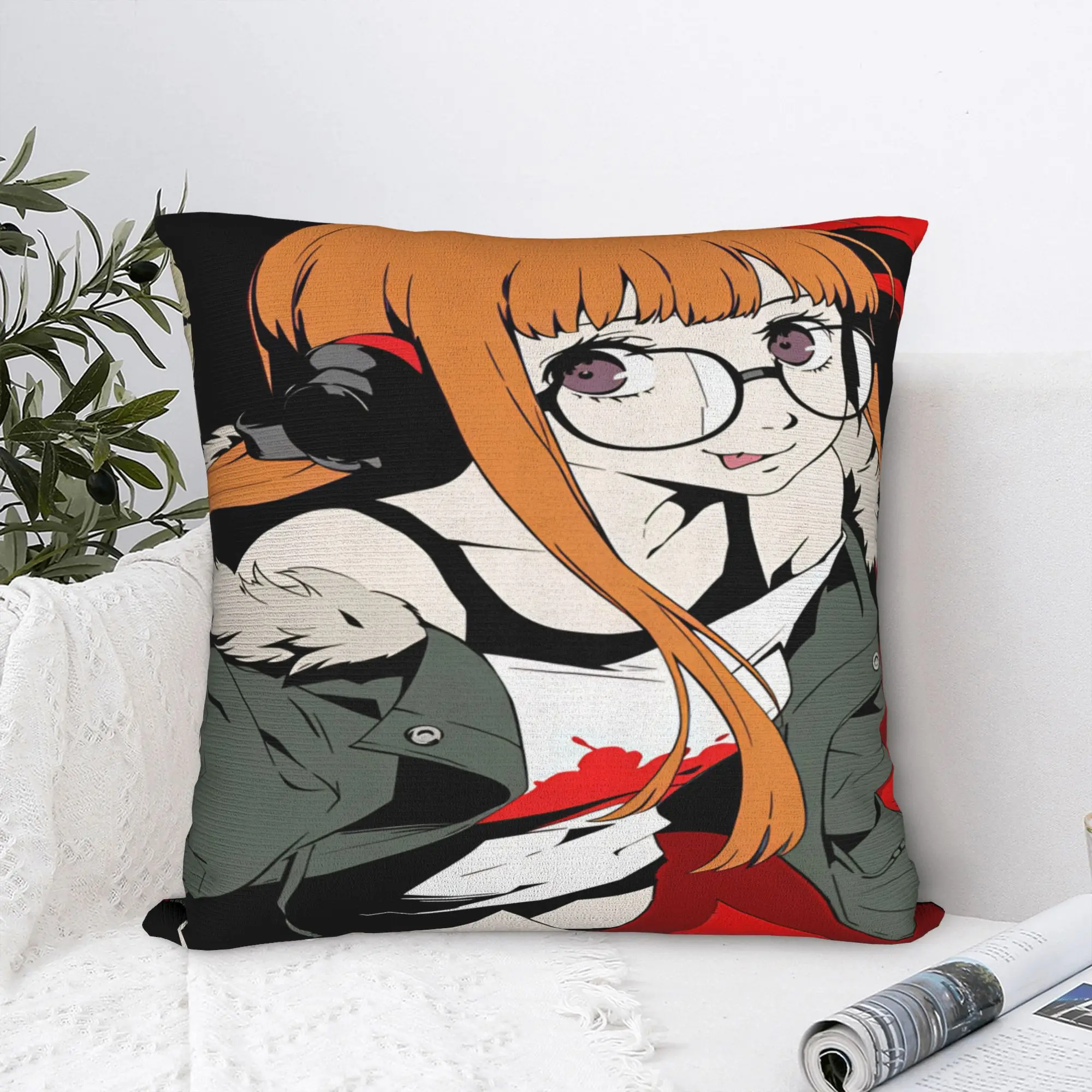 P5 Futaba Sakura Joker Pillow Cover  Fashion Pillow Case For Office Car Home Decor Soft Pillowcases Gift