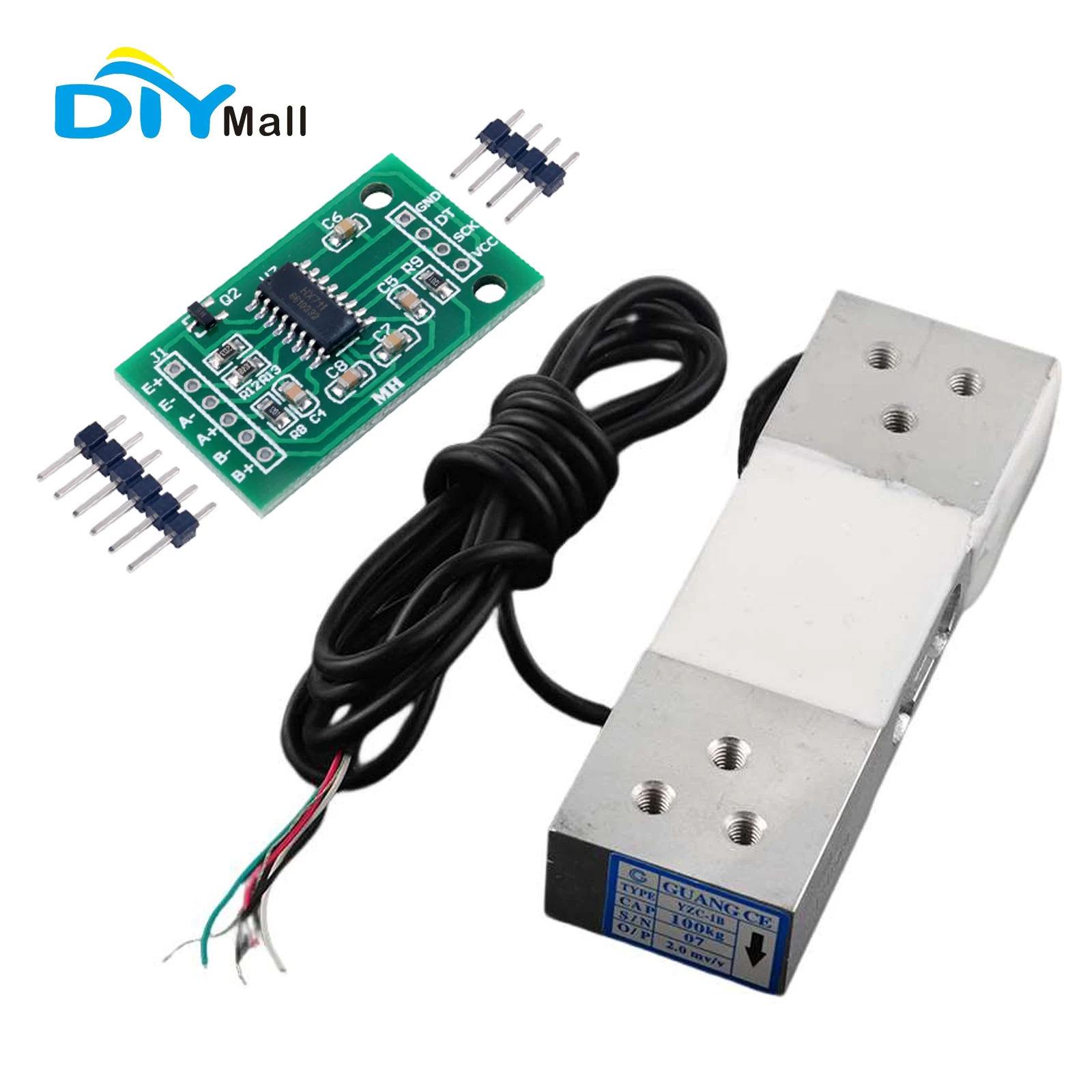 DIYmall Original YZC-1B 100KG Aluminum Load Cell Sensor with C3 Accuracy for Arduino Kitchen Scale & Industrial Weighing