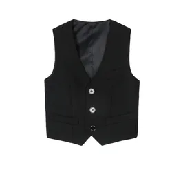 Children Blazer Vest Black Color Boy Stage Costumes Size 100-170 Boy Formal Blazers Quality Vest Long Pants Wedding Wears