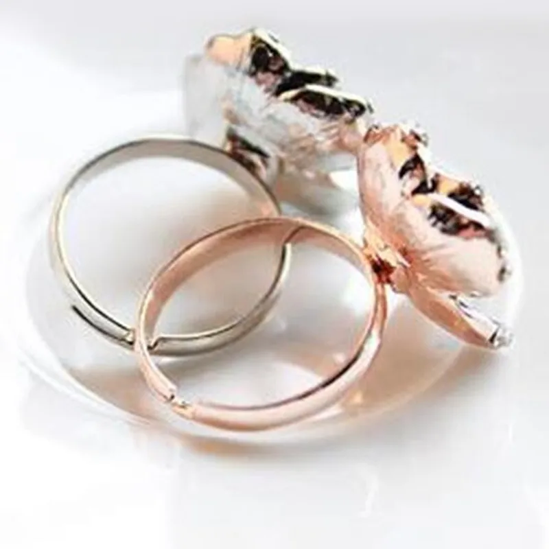 Rose Flowers Rings Vintage Resizable Finger Rings Valentine's Day Gift Jewelry Hot Sale Open Ring For Women Jewelry