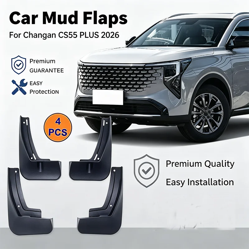 For Changan CS55 PLUS 2026 4Pcs Heavy Duty Mud Flaps Splash Guards Front Rear Wheel Fender Mudguards Car Exterior