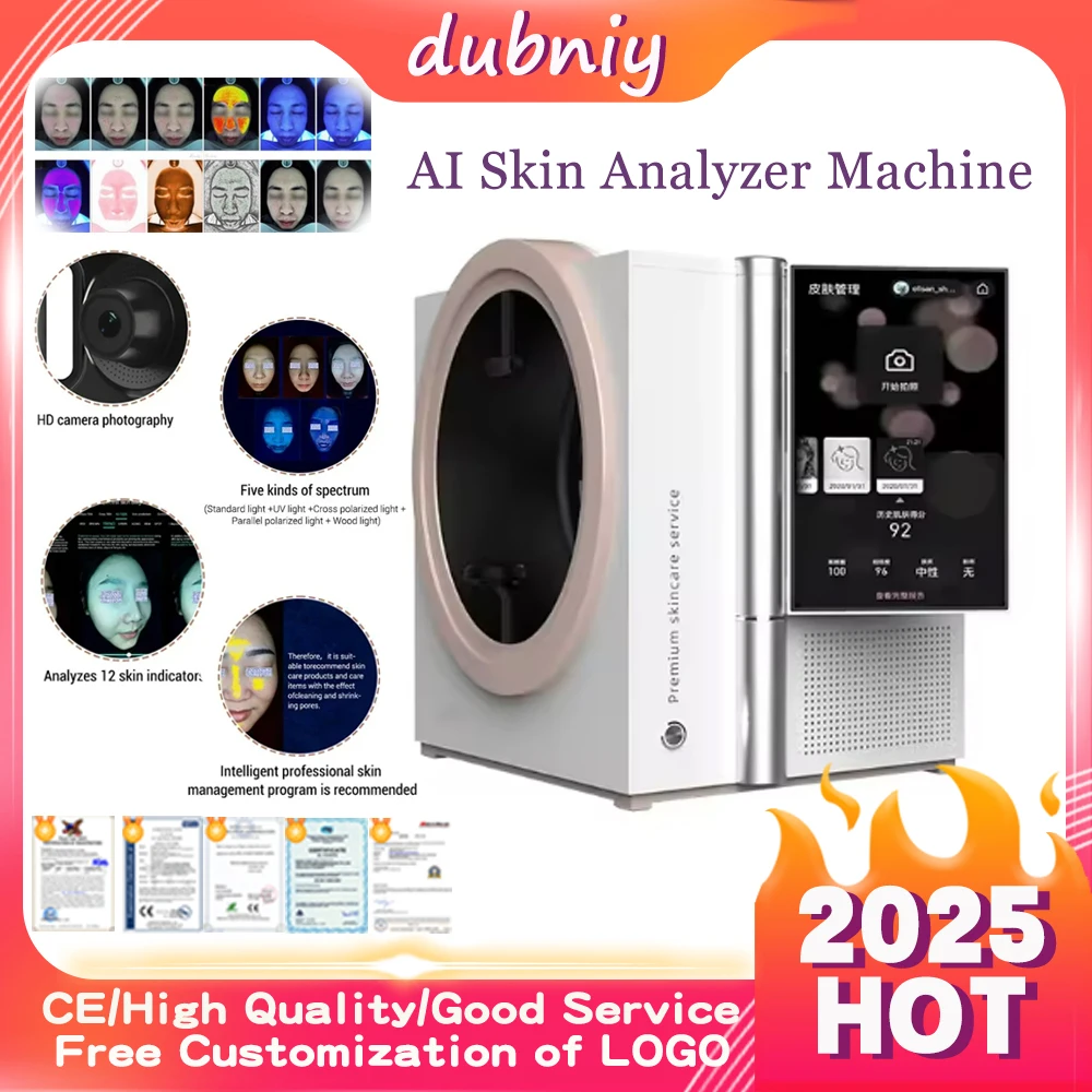 Magic Mirror 12 Spectrum Al Face Scanner 3D Smart Skin Analysis Machine HD Digital Diagnostic Scanner Facial Skin Analyzer