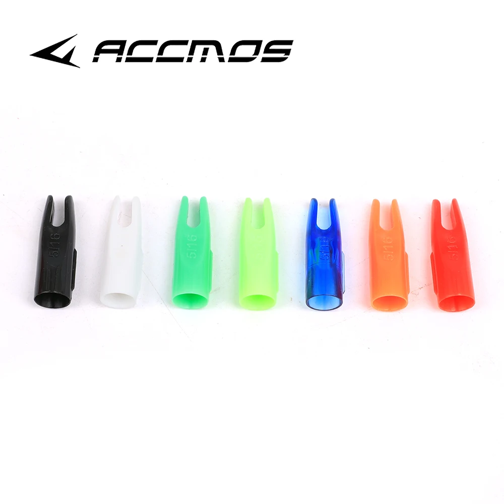 50pcs Outwear Arrow Nocks 5/16'' OD8mm Plastic Archery Tail DIY Wood/Bamboo Arrow Shaft Shooting Hunting Accessories