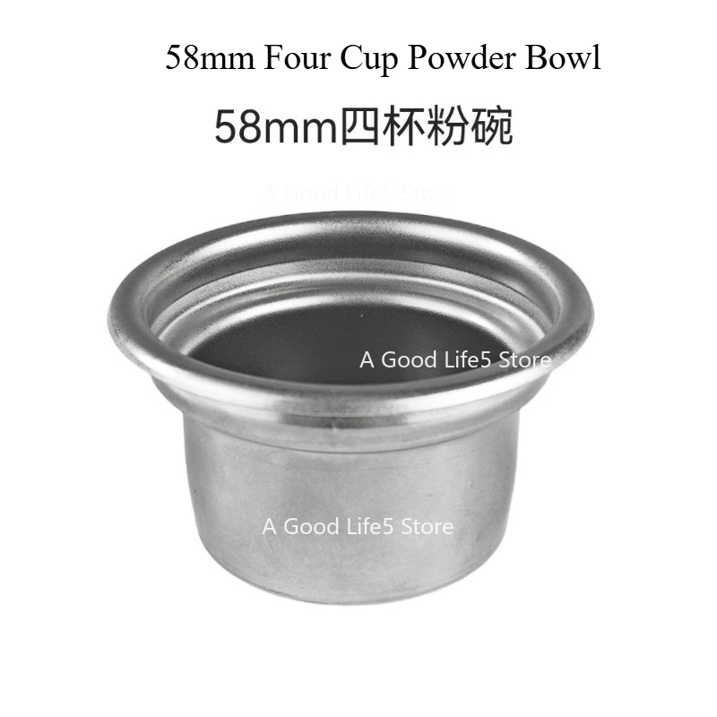 

Applicable To Coffee Machine 58MM Four Cups Powder Bowl Stainless Steel Coffee Machine Handle Blue Powder Bowl Accessories