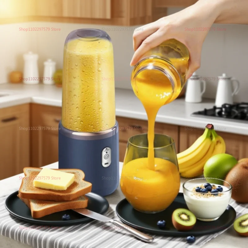 6 Blades Portable Blender 2Cups For Travel Portable Electric Juicer Mixer Usb Charge Fresh Fruit Juice Personal Blender Smoothie