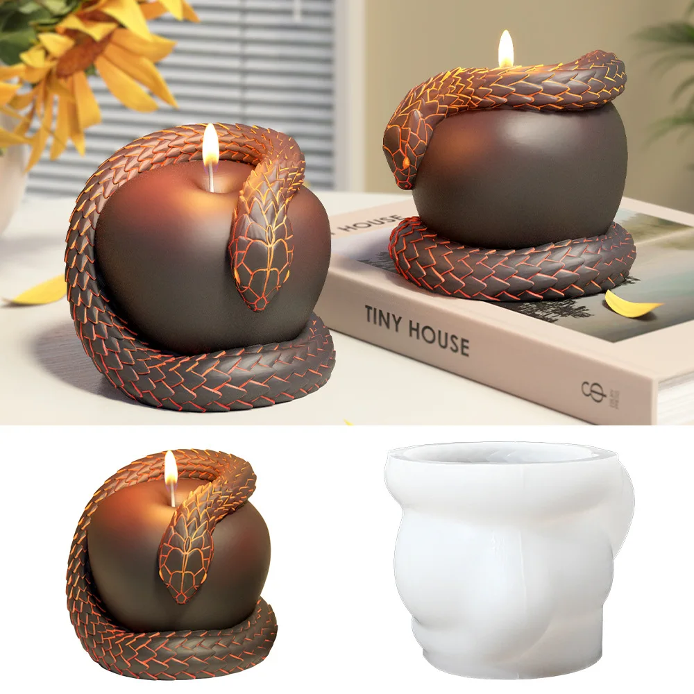 

VERIDIAN Taboo Fruit Candle Mold Diy Aromatherapy Plaster Decoration Decoration Apple and Snake Pinch Mold