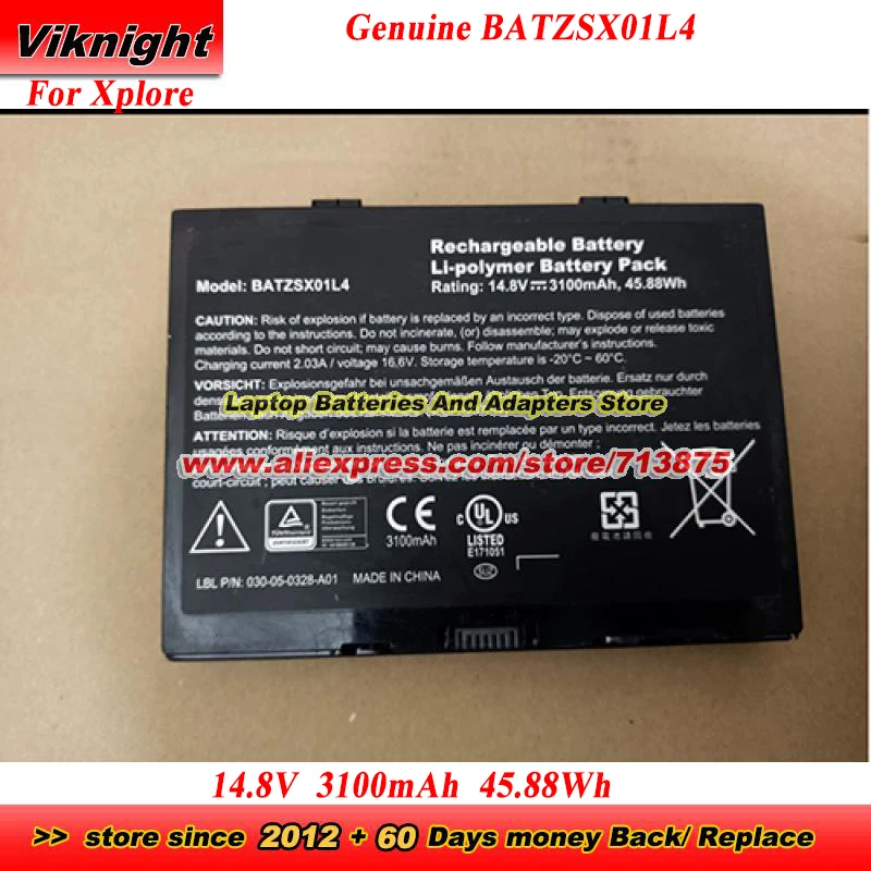 

Оригинальный аккумулятор BATZSX01L4 P/N 030-05-0328-A01 14,8 В 3100 мАч 45,88 Втч для литий-полимерной аккумуляторной батареи Xplore Ix125R2