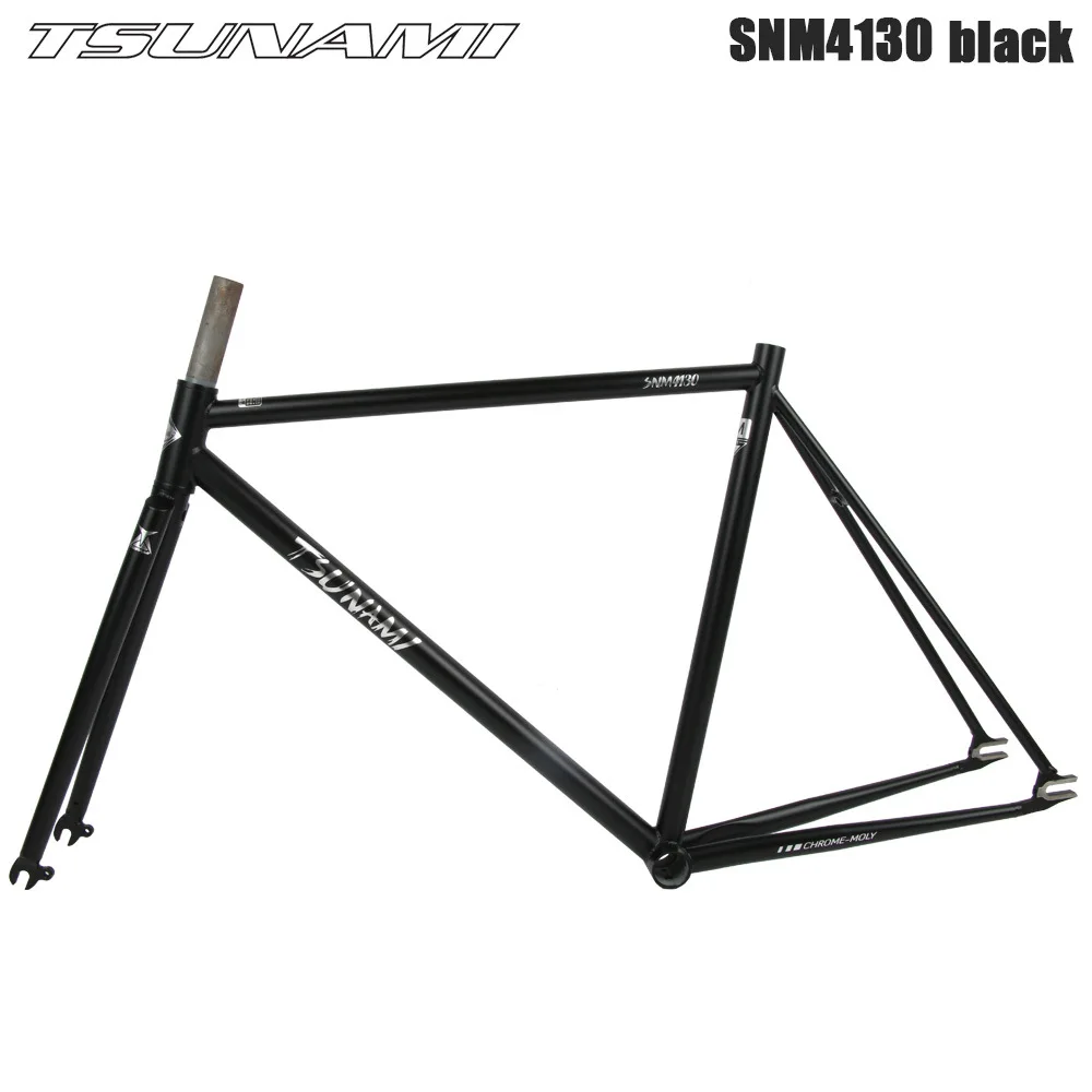 TSUNAMI SNM4130 Fixed Gear Bicycle Frame And Fork Single Speed Bike Aluminum Alloy Frameset Track Bicycle Frame For V-Brakes