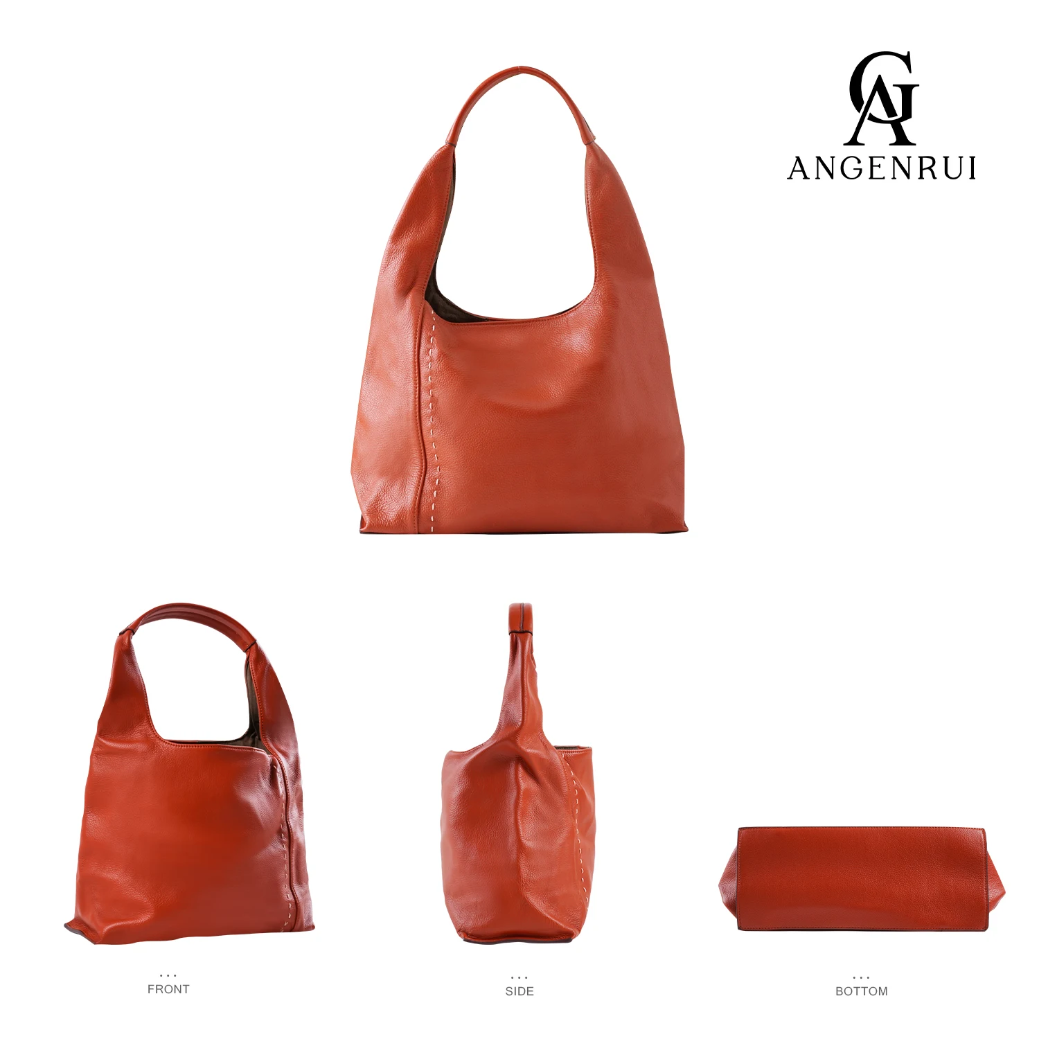 ANGENGRUI Brand Genuine Leather Bag Stylish New Simple Women Bag Casual Large-capacity Shoulder Bag Cowhide Shopping Bag