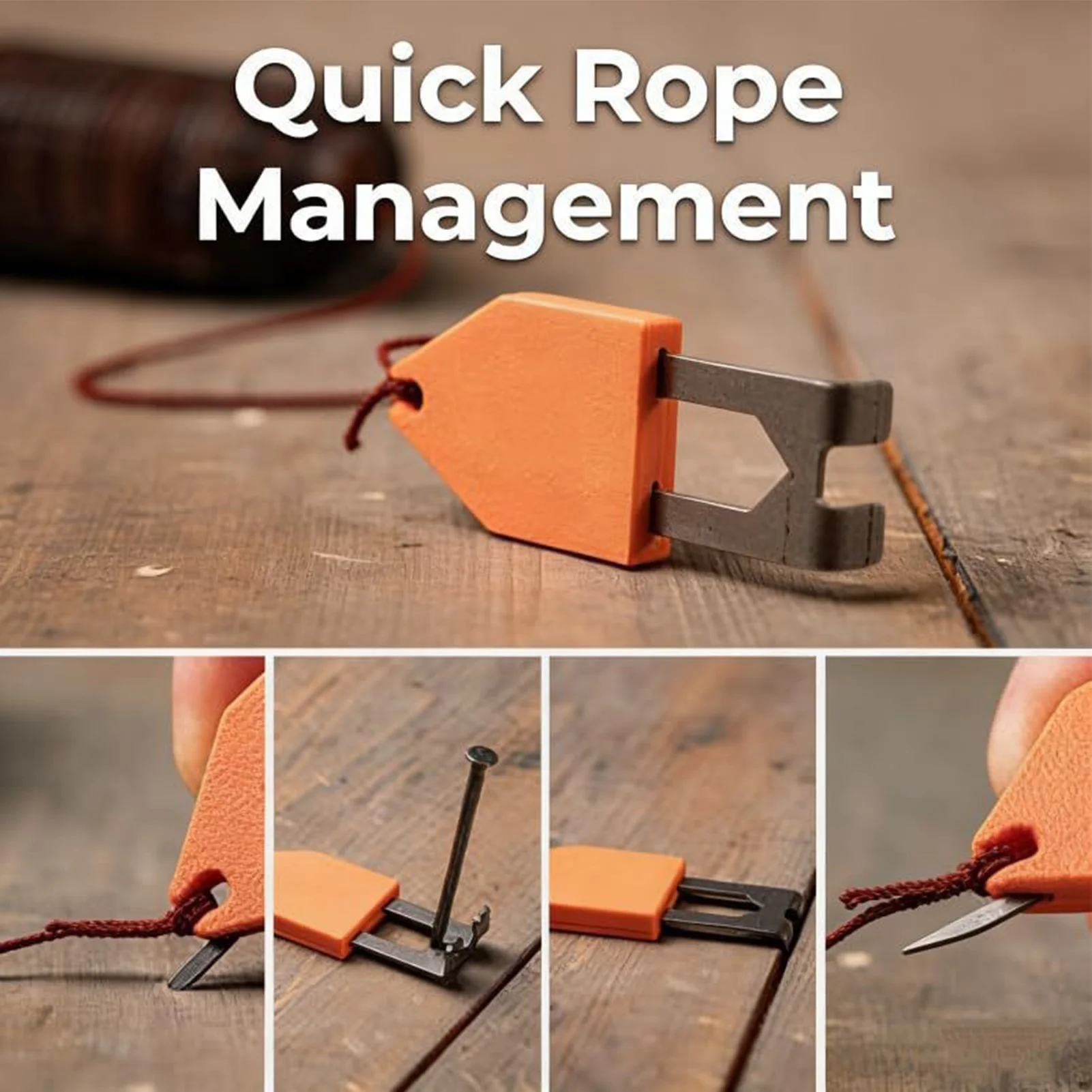 Rope Anchor Hook Portable Chalk Line Anchoring Tool for Woodworking One Handed Instant Fixing Rope Anchoring Tool