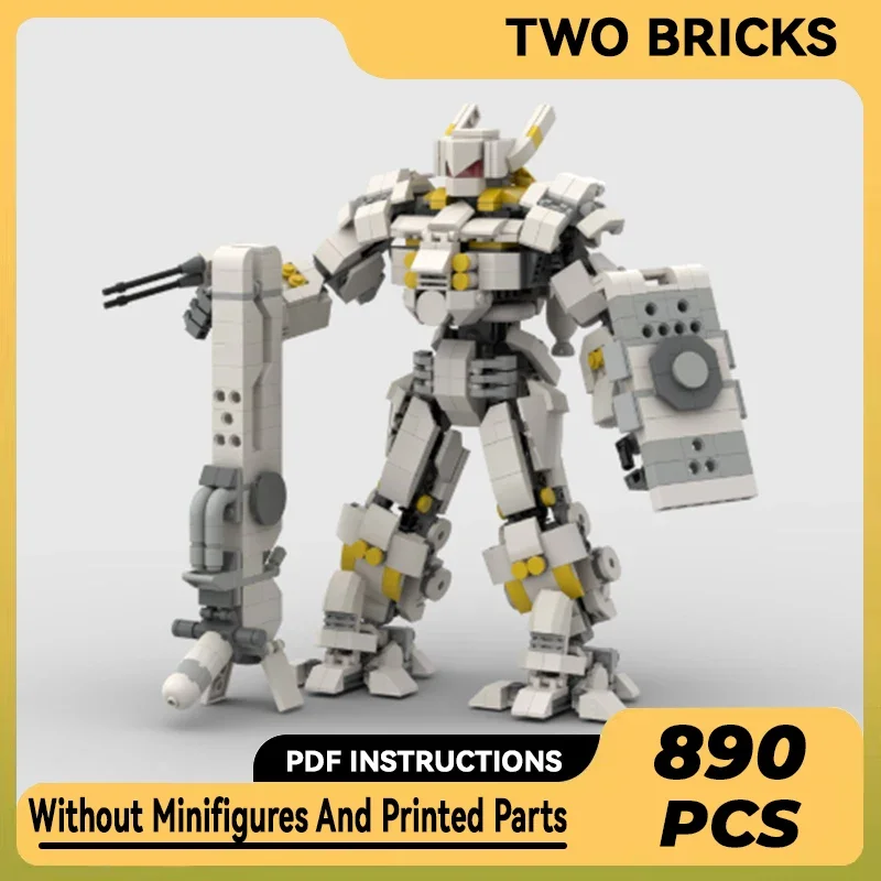 Military Combat Mech Model Moc Building Bricks White Knight Mecha Technology Modular Blocks Gift Christmas Toy DIY Sets Assembly