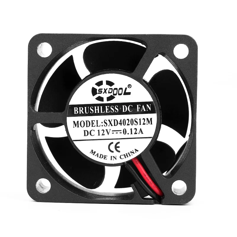 2pcs 40*40 fan 40 mm SXD4020S12M 4020 40mm fan 12V 0.12A 2-Pin 5 Blade Cooler Brushless Mini Cooling Fan 4020