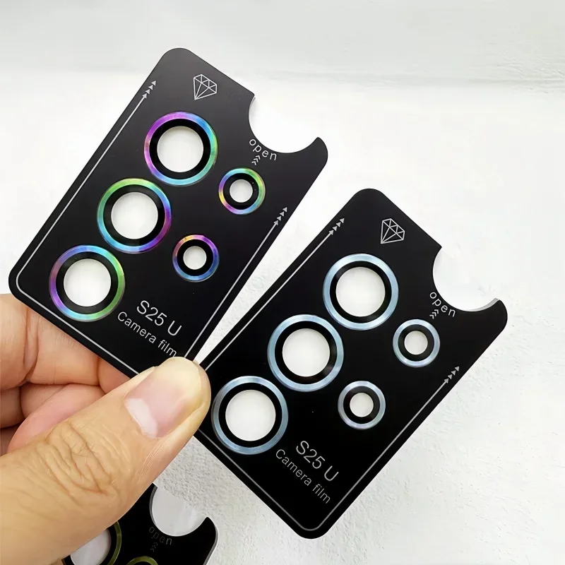 HD Metal Ring Tempered Glass Camera Lens Film For Samsung S25 Ultra Plus Anti-scratch Camera Protection Back Rugged Cover