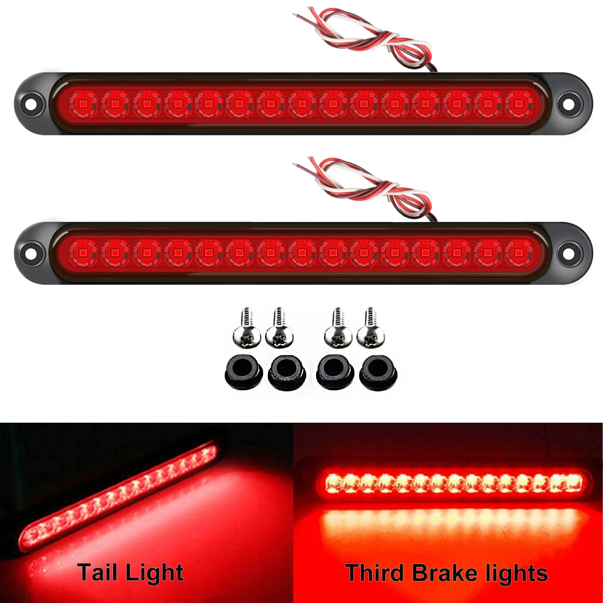 

2pcs 15LED Tail lights Third brake light Truck Led Indicator light 12/24V Side warning lights Stop Marking lights Turn Signal