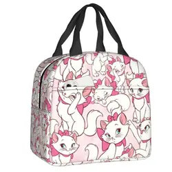 Custom Marie Cat Lunch Bag Portable Cooler Thermal Insulated Bento Box For Women Kids School Food Tote Bags