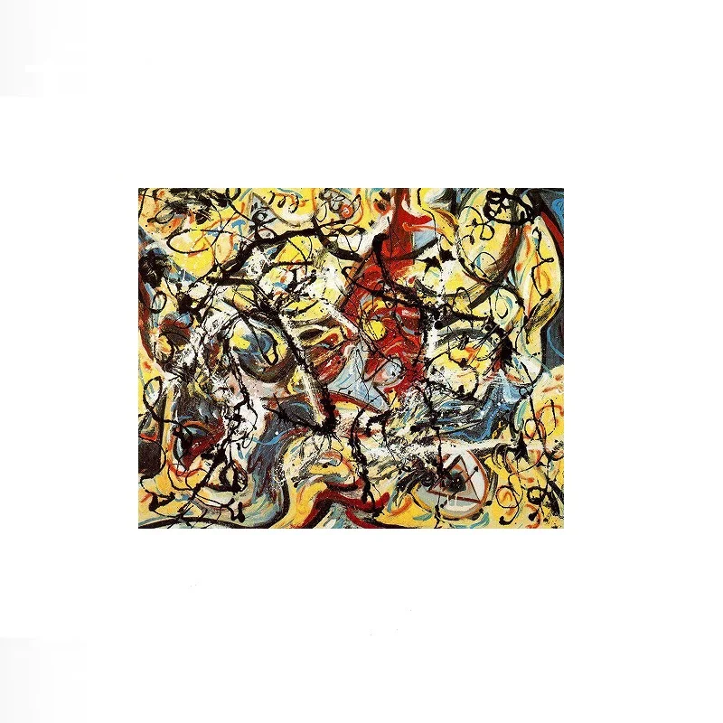 Jackson Pollock Untitled (Composition with Pouring I), Art Print Canvas Poster, Living Room , Home Wall Picture