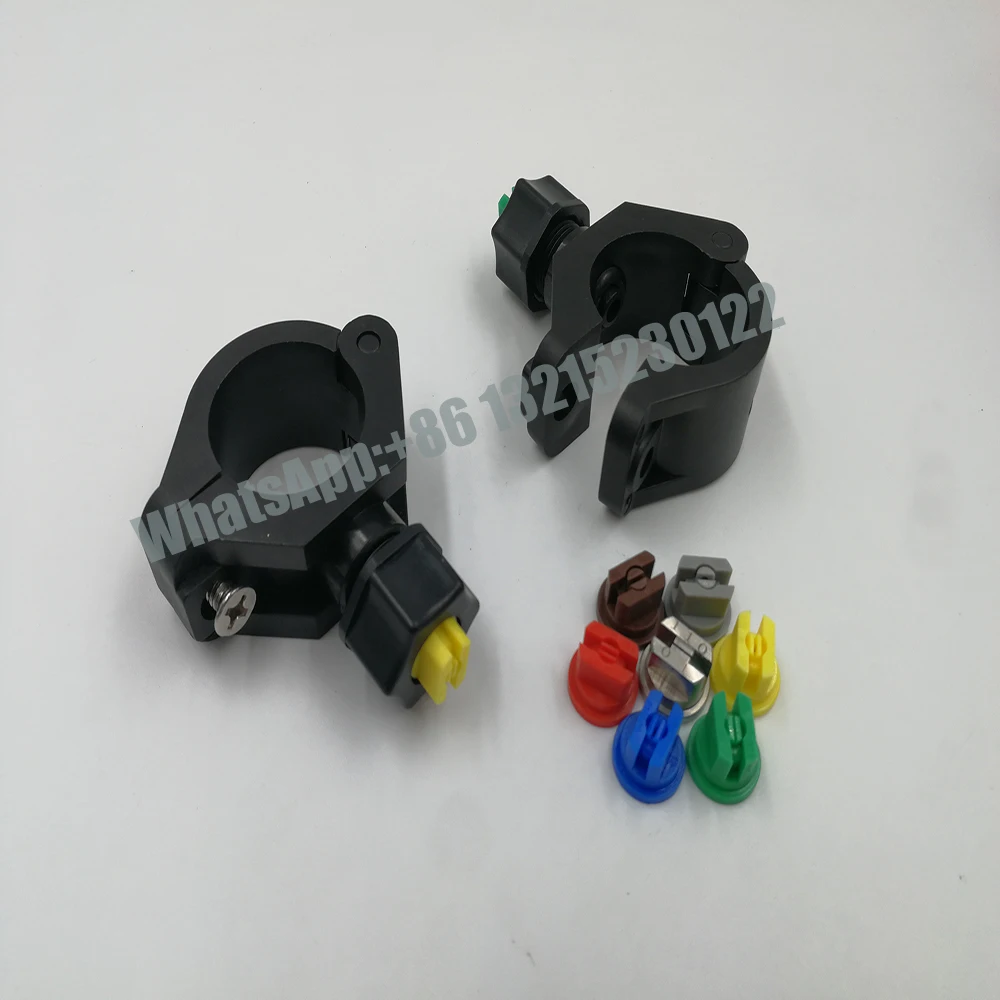 Plastic Eyelet Clip Nozzle, Pipe Clamp Holders, Fat Fan Spray, Quick Release, Agricultural Water Jet Irrigation Nozzle