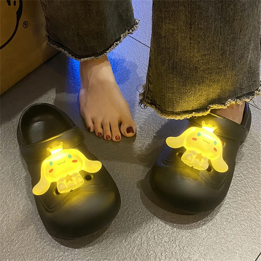 MINISO Cartoon Cute Jade Guigou Flash Charming Shoes Accessories Summer Fashion Trend Wear Lights Versatile Buckles