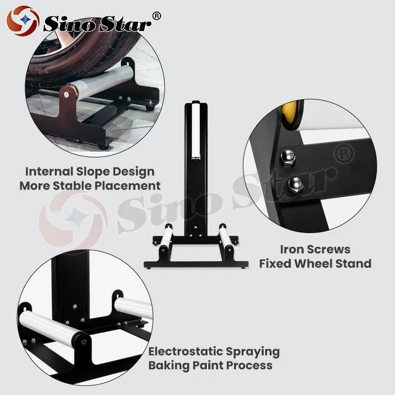 Black Car Detailing Tire Cleaner Stand for Wheel Coating, Polishing & Wheel Wash SP00343