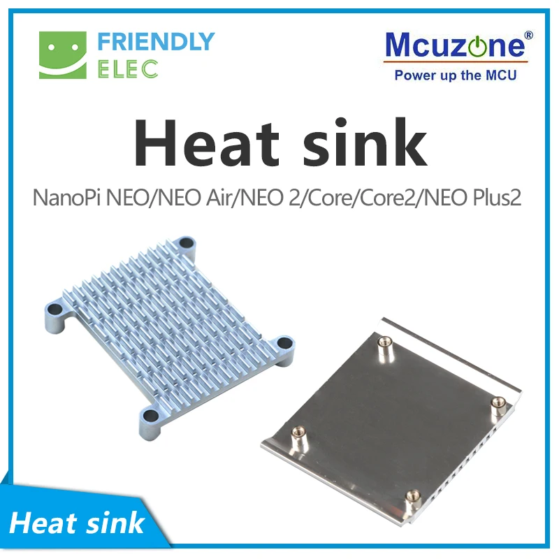 

NanoPi NEO/NEO Air/NEO 2/Core/Core2/NEO Plus2 алюминиевый радиатор с термопастой и винтовым шагом 35,4*35,4 FriendlyELEC