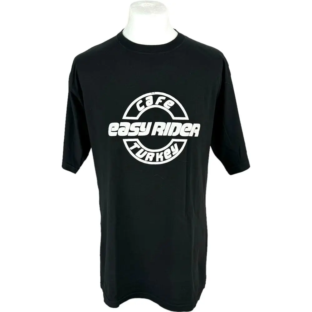 Easy Rider Cafe T Shirt Black XL Biker Cafe Graphic Tee Motorbike T Shirt