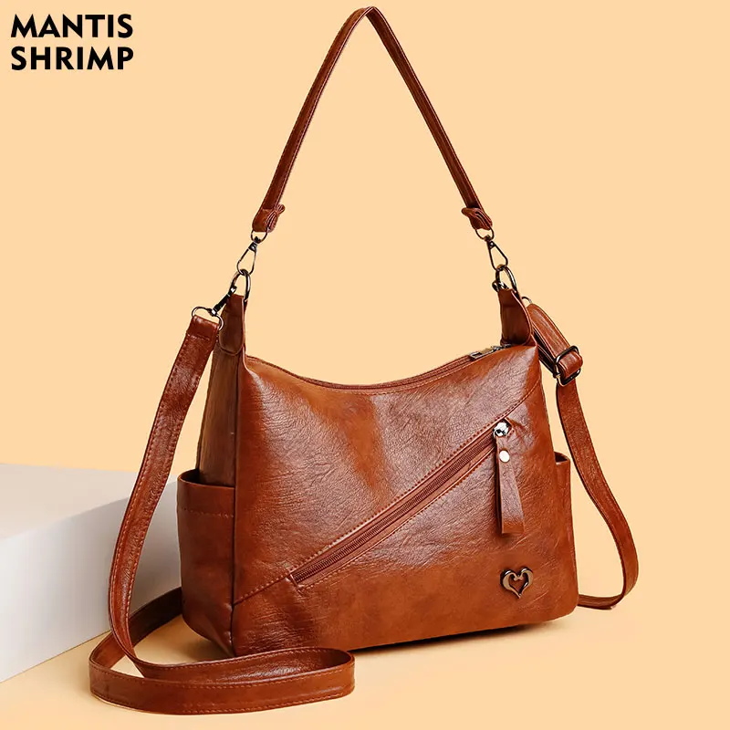 Women Bag Crossbody Bag Sac A Main PU Leather Woman Tote Shoulder Bag Solid Color Ladies Fashion Quality Messenger Pack Designer