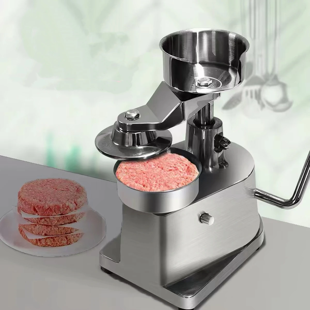 Commercial Burger Patty Maker Hamburger Beef Patty Maker Food-Grade Stainless Steel Bowl Burger Press Machine