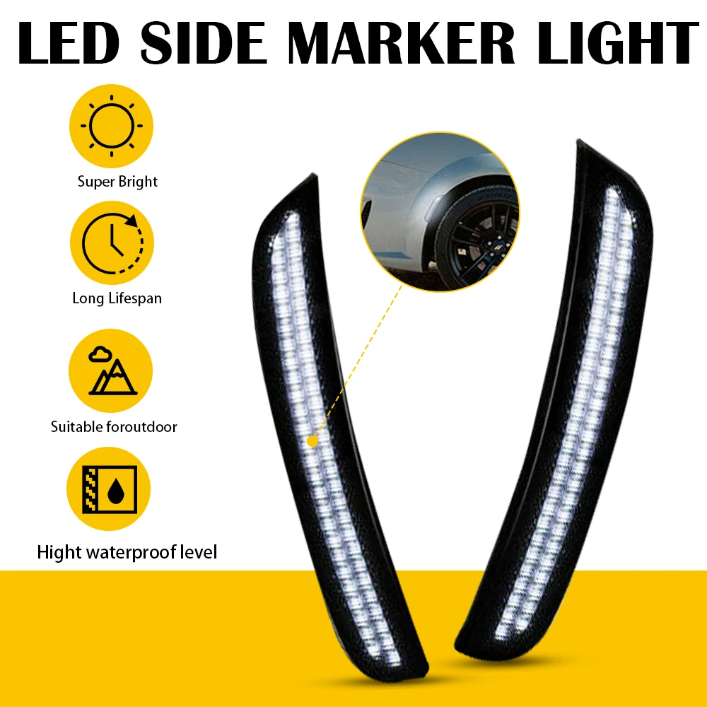 4 قطعة عدسة الدخان الجانب ماركر ضوء ل شاحن دودج 2015-2022 الجبهة الخلفية مؤشر ضوء السوبر مشرق #4