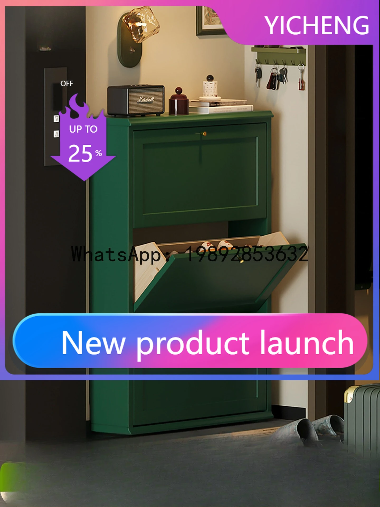 

LYY Shoe Cabinet for Entryway, Ultra-Thin Home Doorway, Extremely Narrow Flip Bucket Solid Wood Shoe Cabinet Storage Cabinet