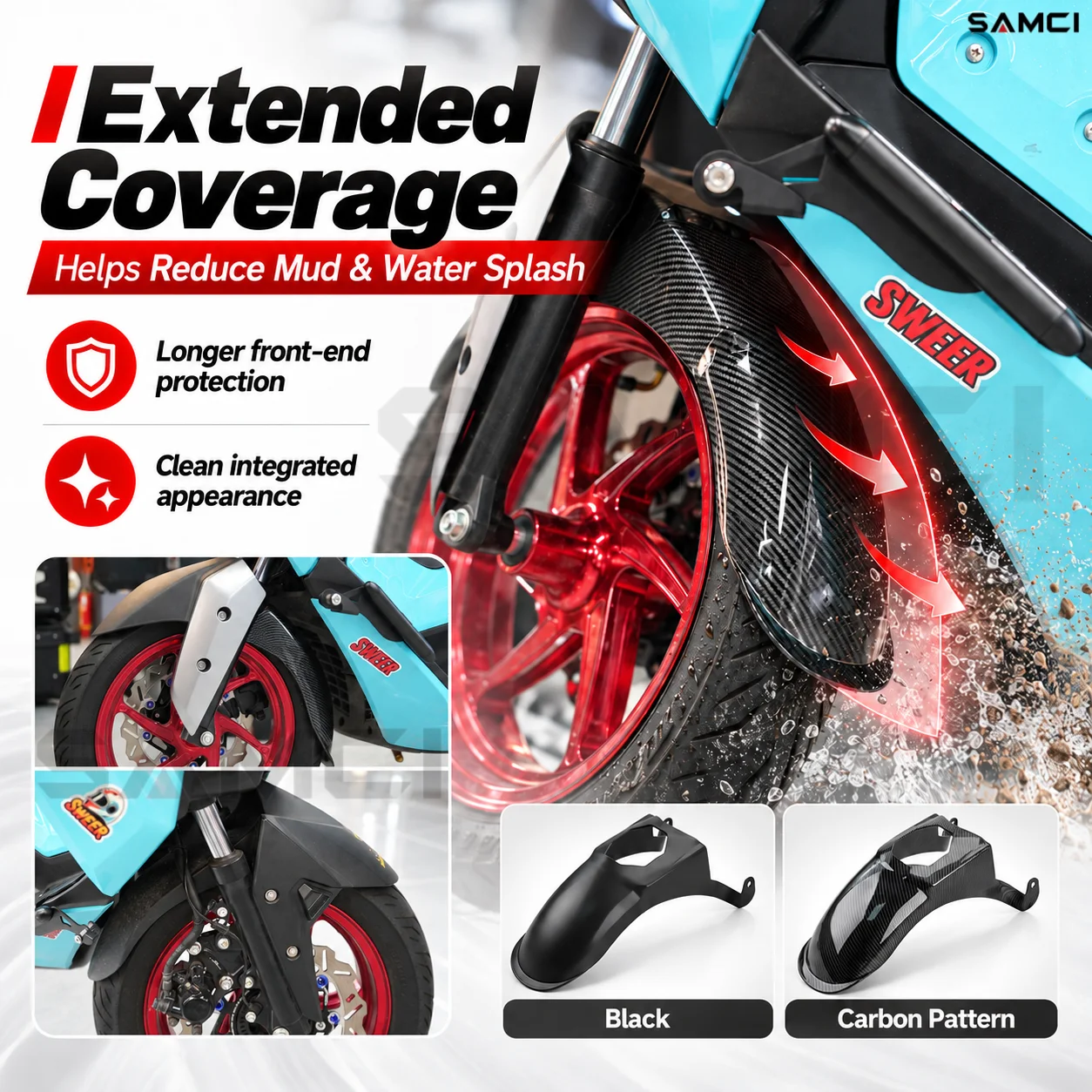 Motorcycle Front Fender Extension Mudguard Splash Guard Extended Protector For YAMAHA NMAX155 NMAX 155 2021-2026 Accessories