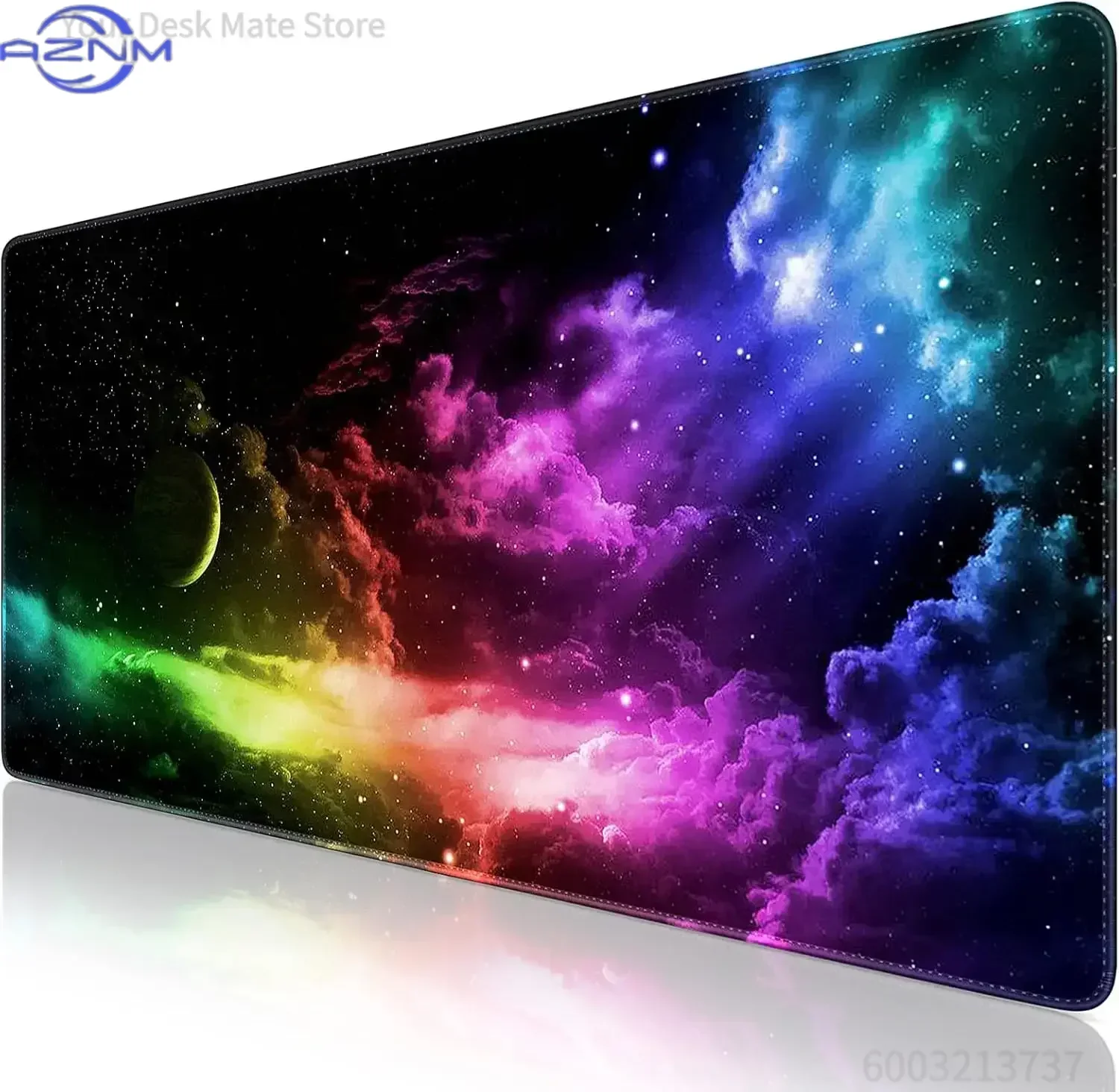 Gaming Mouse Pad Vibrant Cosmic Star Cloud XXL Mousepad, Thick Stitched Edge Keyboard Table Mat