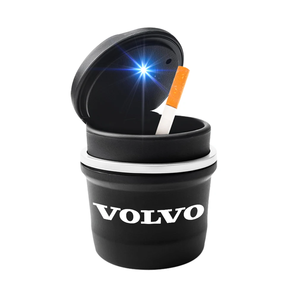 Portable Car Cigarette Ashtray Cup With LED Light Detachable Vehicle Ashtray Auto Accessories For Volvo XC90 S60 XC60 V70 S80