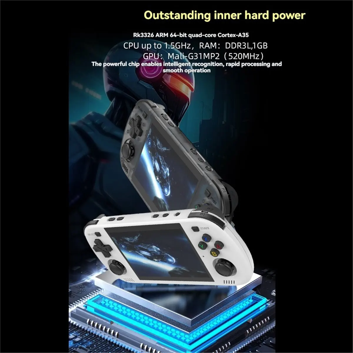 R36H PRO MAX Console per videogiochi portatile retrò Schermo da 4,2 pollici 64 GB 15000 + giochi WiFi Linux Supporta oltre 10 emulatori Nero