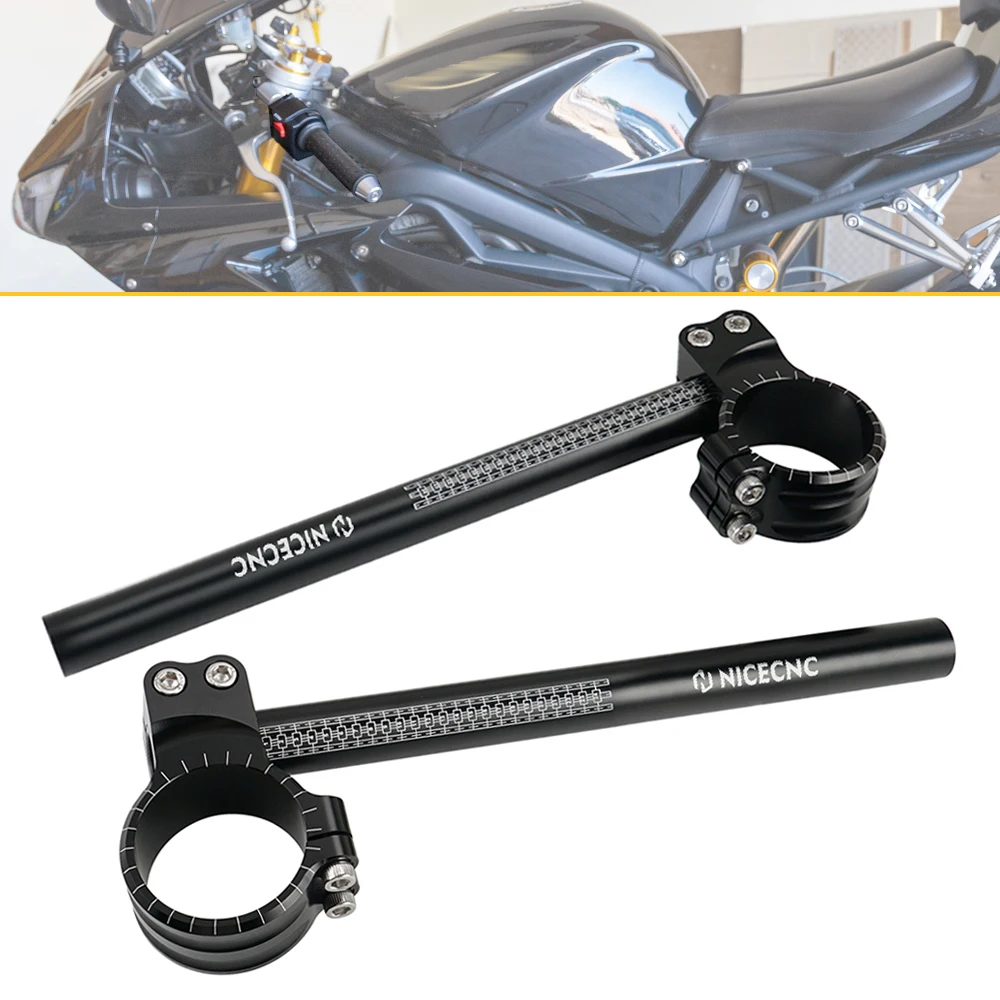 

For 2006-2018 Triumph Daytona 675 Clip-Ons Bars 50mm Fork Clip-Ons Handlebar for Daytona 675 R 675R 2007-2018 Speed Triple 11-16