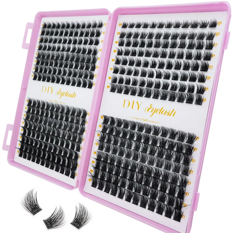 384PCS Eyelash Extension Book (with D-Curl Technology) – Ultra-Thick, Multiple Lengths Available, Easy-to-Apply-at-Home Makeu