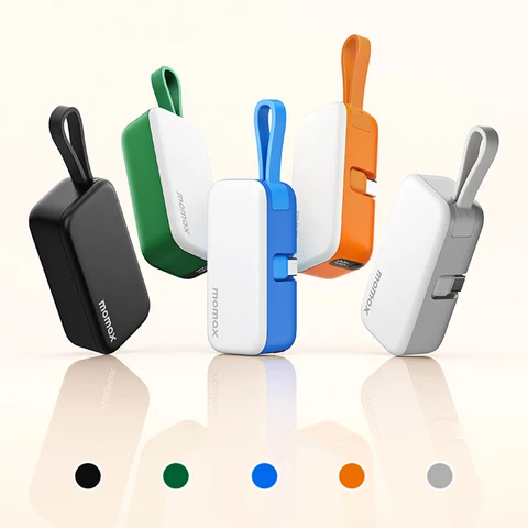 Портативный внешний аккумулятор MOMAX Mini Capsule Power Bank 5000 мАч с быстрой зарядкой PD 20W для iPhone 17, 16, 15, Xiaomi, Samsung
