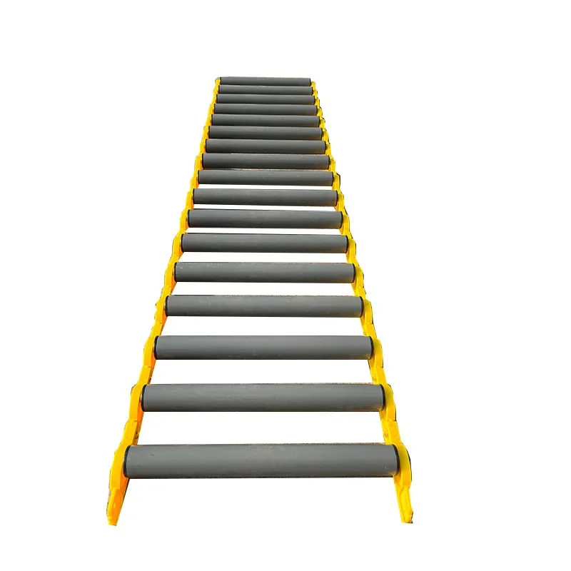 

Unloading slide artifact, unpowered drum line, rolling line, carrying conveyor belt, department store