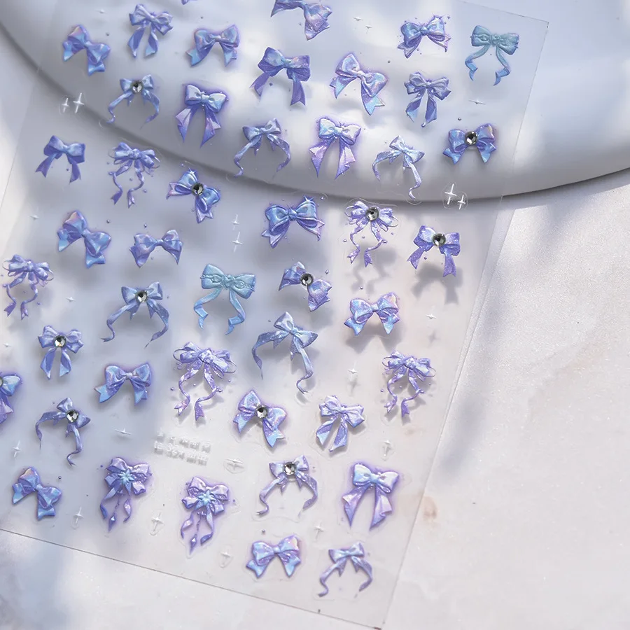 1 Stück 5d bunte Aurora Bogen Nail Art Aufkleber Kawaii Band Bogen Kleber Nagel Dekoration Slider Aufkleber Nail Art Aufkleber