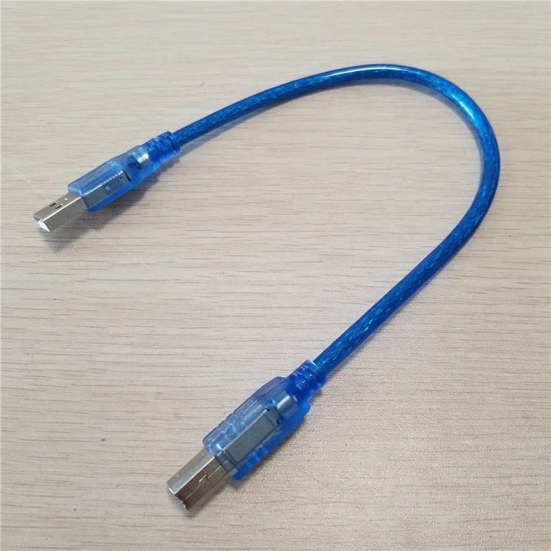 10szt/lot 30cm Adapter USB 2.0 typu A męski na B (AM BM) Krótki kabel do transmisji danych Przewód do drukarki Niebieski