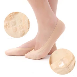 Natural environmental Summer Ladies Thin Sock Slippers Silicone Antiskid Ice Silk Socks Seamless Invisible Women Boat Socks
