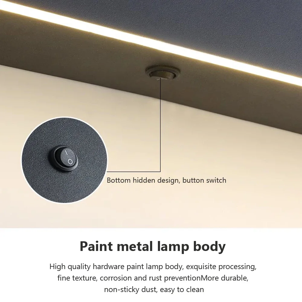 Modern LED Wall Lamp Minimalist Black White One Word Shelf Wall Sconce For Bedroom Bedside Living Room Backwall Indoor Lighting