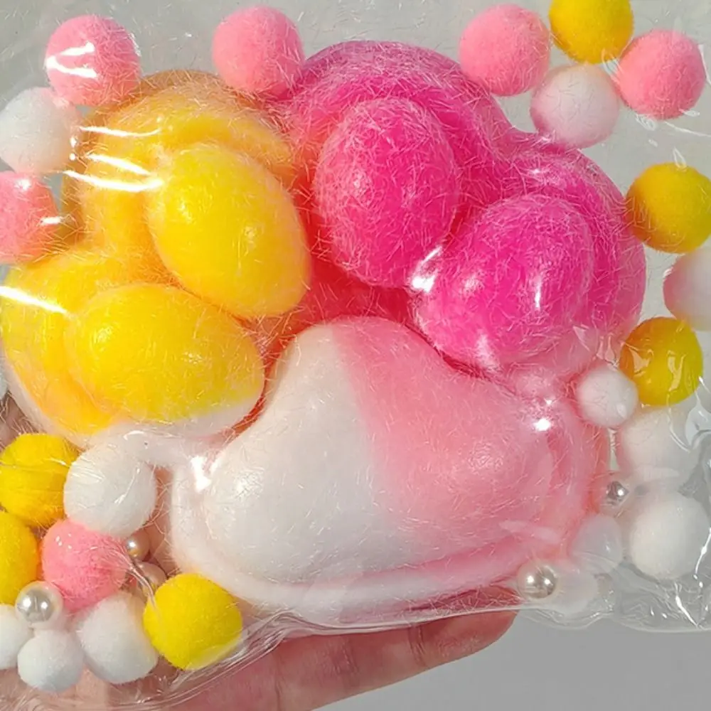 Juguetes para apretar Pata de Gato de Navidad súper grandes, juguete de garra de gato de dibujos animados de rebote lento, juguete de silicona hecho a mano para pellizco de Pata de Gato