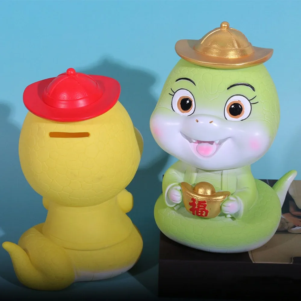 대용량 조디악 뱀 저금통 휴대용 조디악 뱀 돈통 귀여운 저축통 뱀 동전 보관함