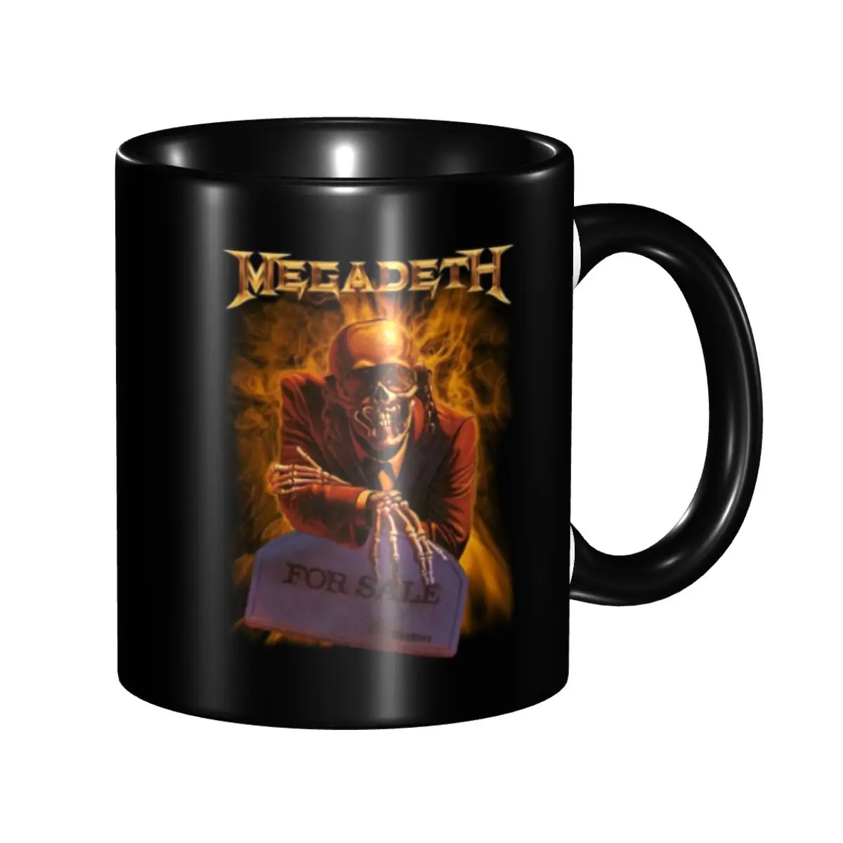 

Custom Megadeths Skull Coffee Mug DIY Heavy Metal Band Ceramic Milk Tea Cup