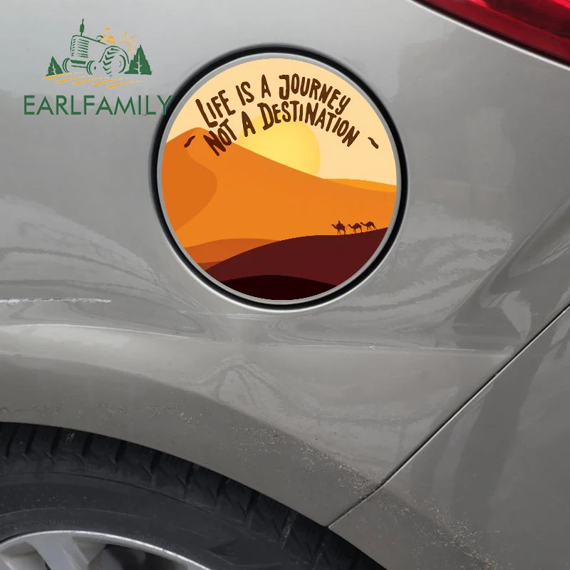 EARLFAMILY 13cm x 12.7cm for Life Is A Journey Mountain Refrigerator Car Stickers Bumper Laptop Decal Refrigerator VAN Graphics