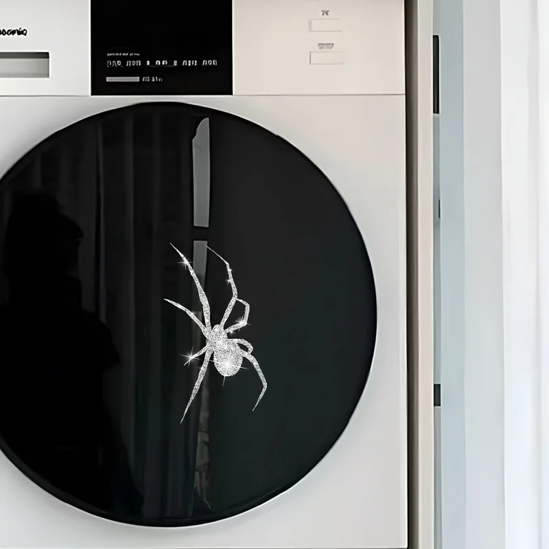 Spider Stickers, Sparkling Spider Decals for Glass Doors, Washing Machines, Refrigerators, Suitcases, Trash Cans, Toilets