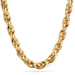 High Quality Gold Color Twisted Rope Link Chain For Men Women Stainless Steel Cool Fashion Jewelry Necklace/Bracelet Gift